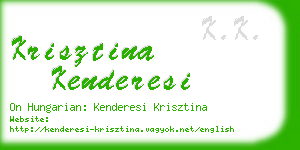 krisztina kenderesi business card